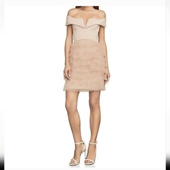 BCBG MaxAzria Marquise Off The Shoulder Ruffle dress - Picture 4 of 4